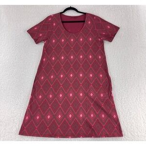 Fresh Produce Red Diamonds Allure T-Shirt Dress Womens Pullover Short Sleeve M